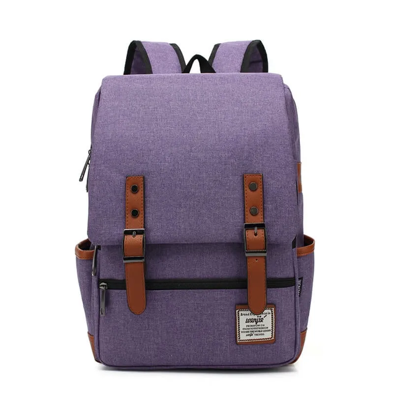 fashion simplism style canvas large-capacity comfortable students double buckle backpack