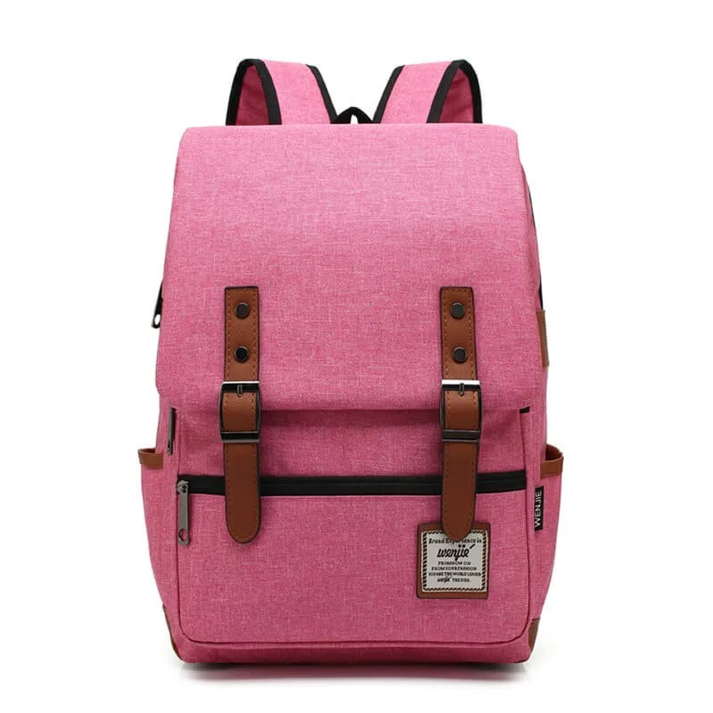 fashion simplism style canvas large-capacity comfortable students double buckle backpack