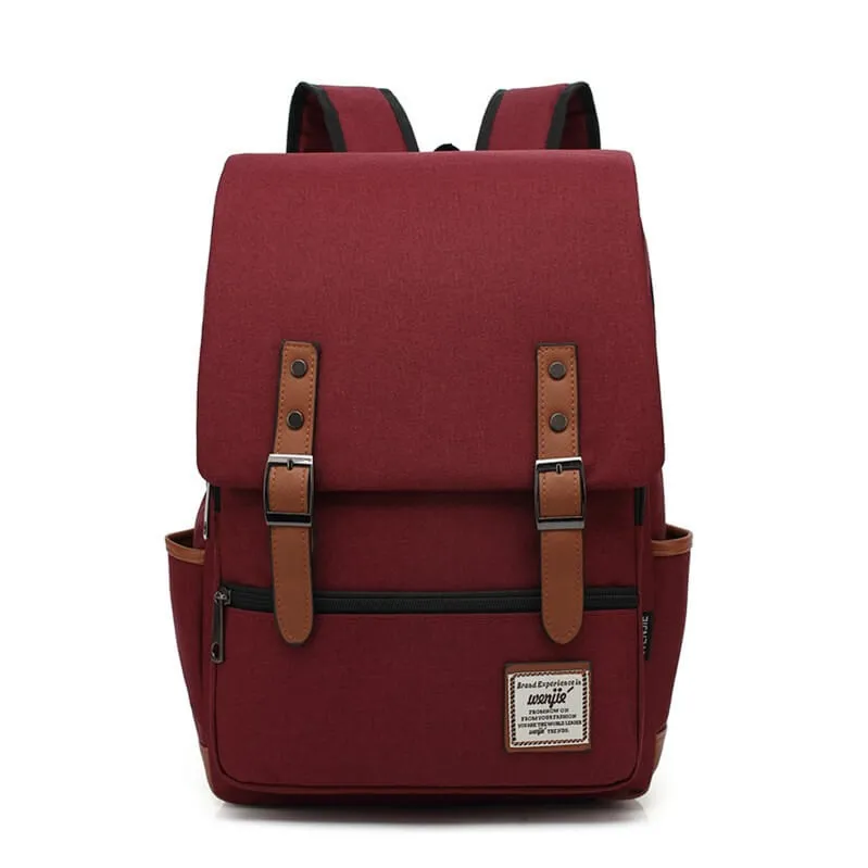 fashion simplism style canvas large-capacity comfortable students double buckle backpack