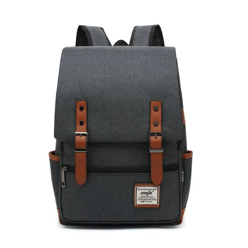 fashion simplism style canvas large-capacity comfortable students double buckle backpack