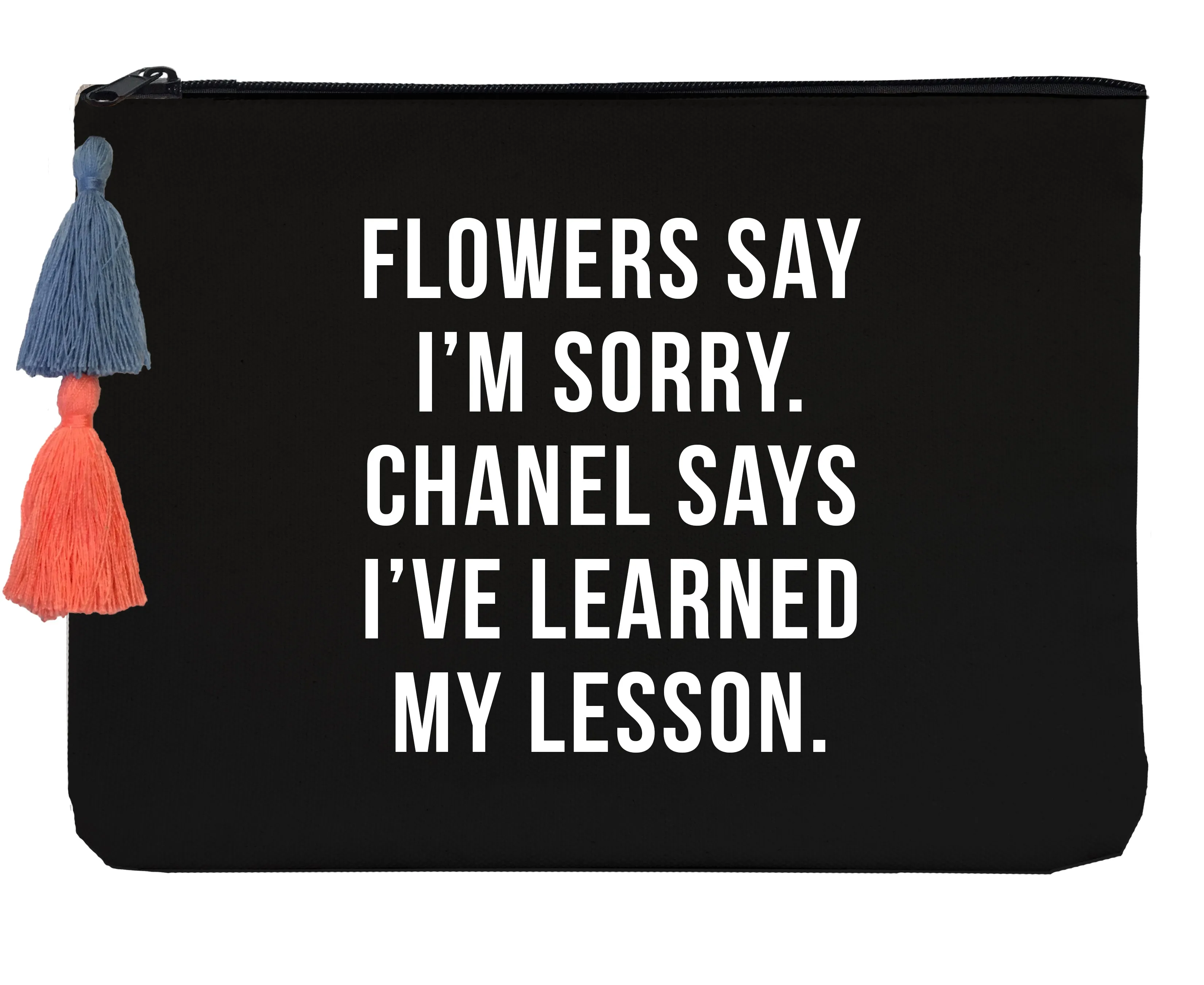 FLOWERS BLACK - Flat Pouch