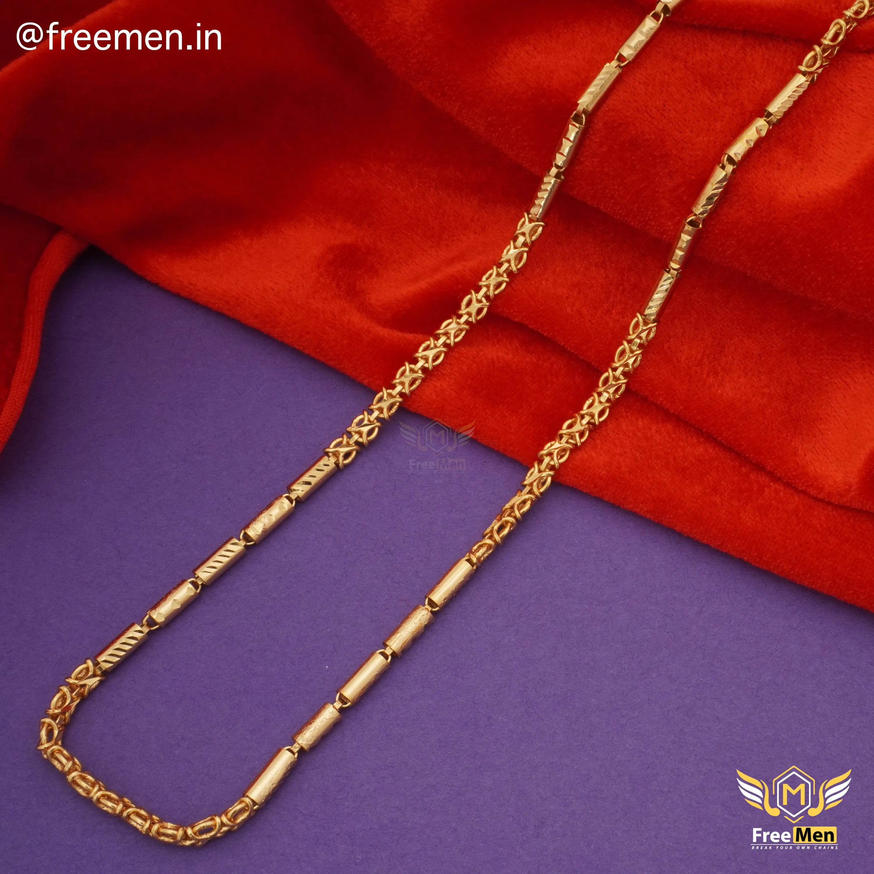 Freemen 5 Pipe Nice Golden Chain for Men- FMC13