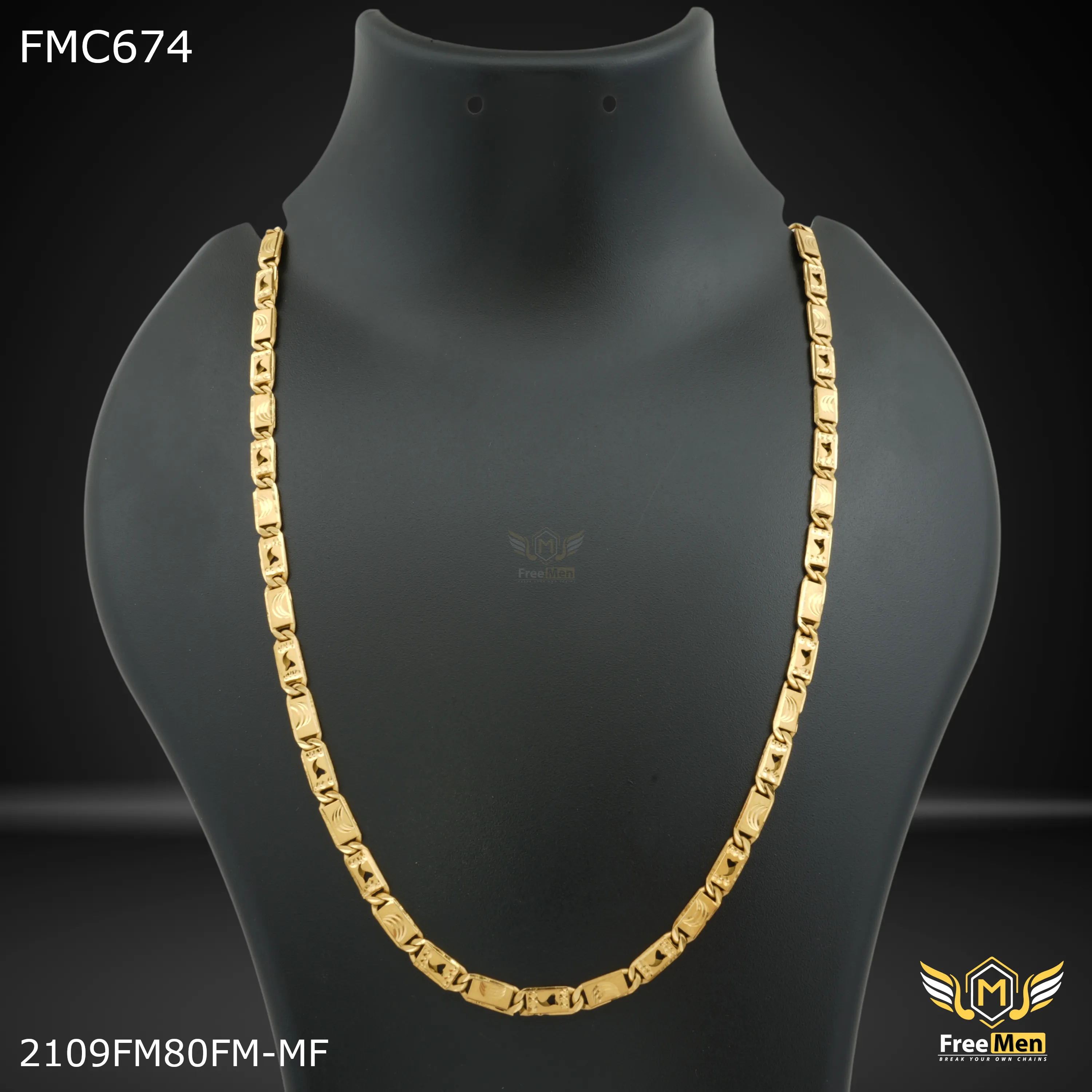 Freemen Heart shape nawabi IGP chain for man - FMC674