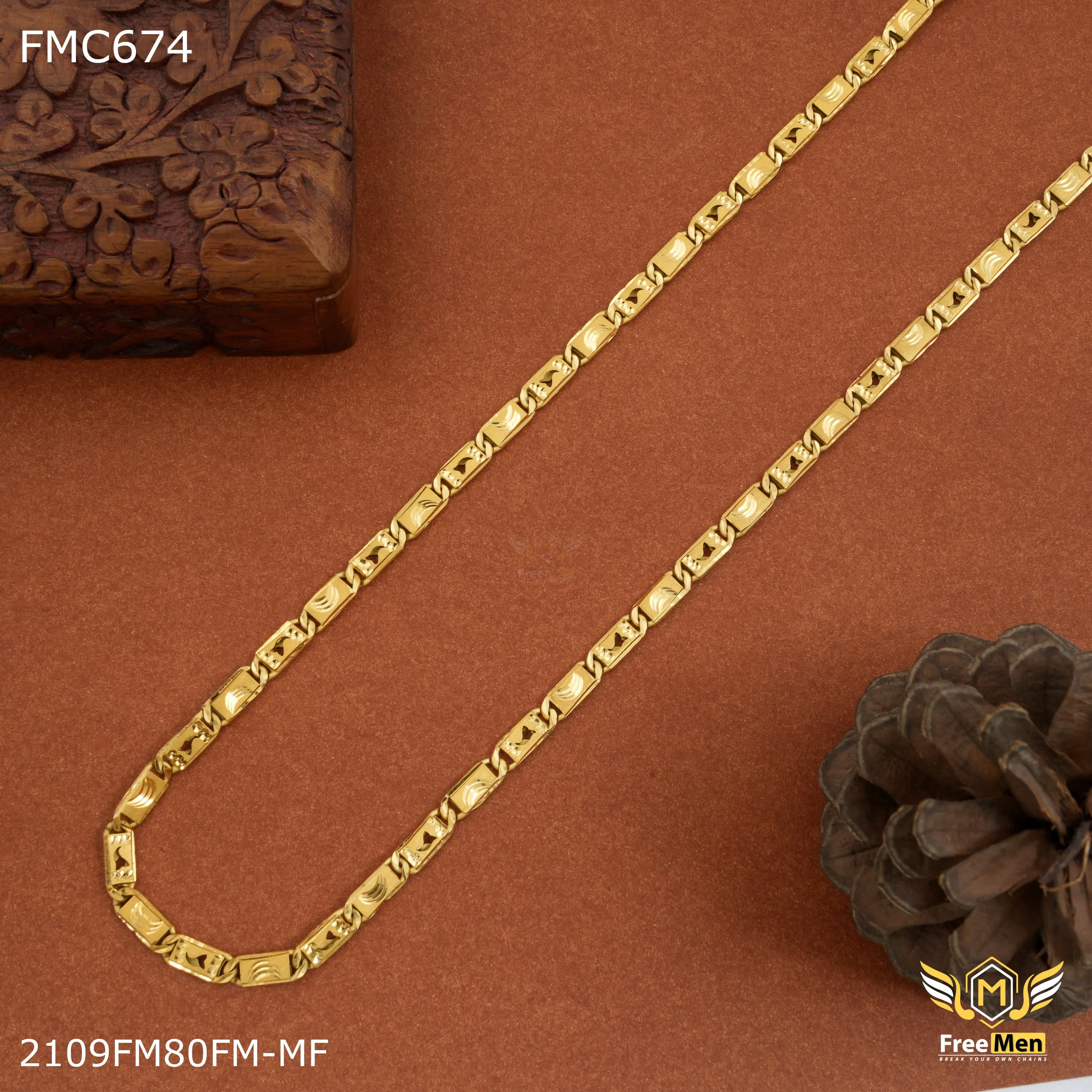 Freemen Heart shape nawabi IGP chain for man - FMC674