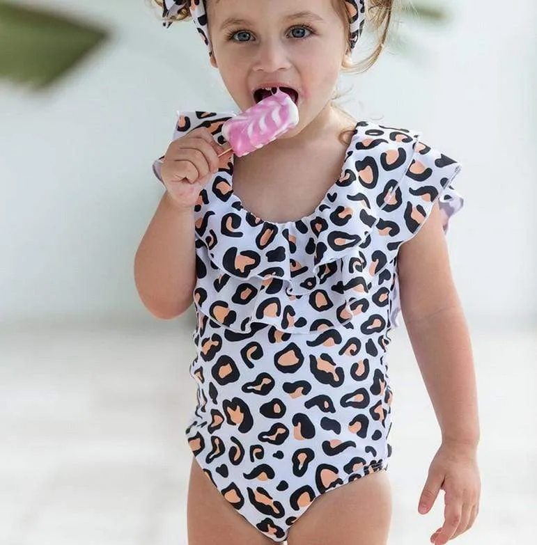 Girl's Leopard Print Swimwear for Summer