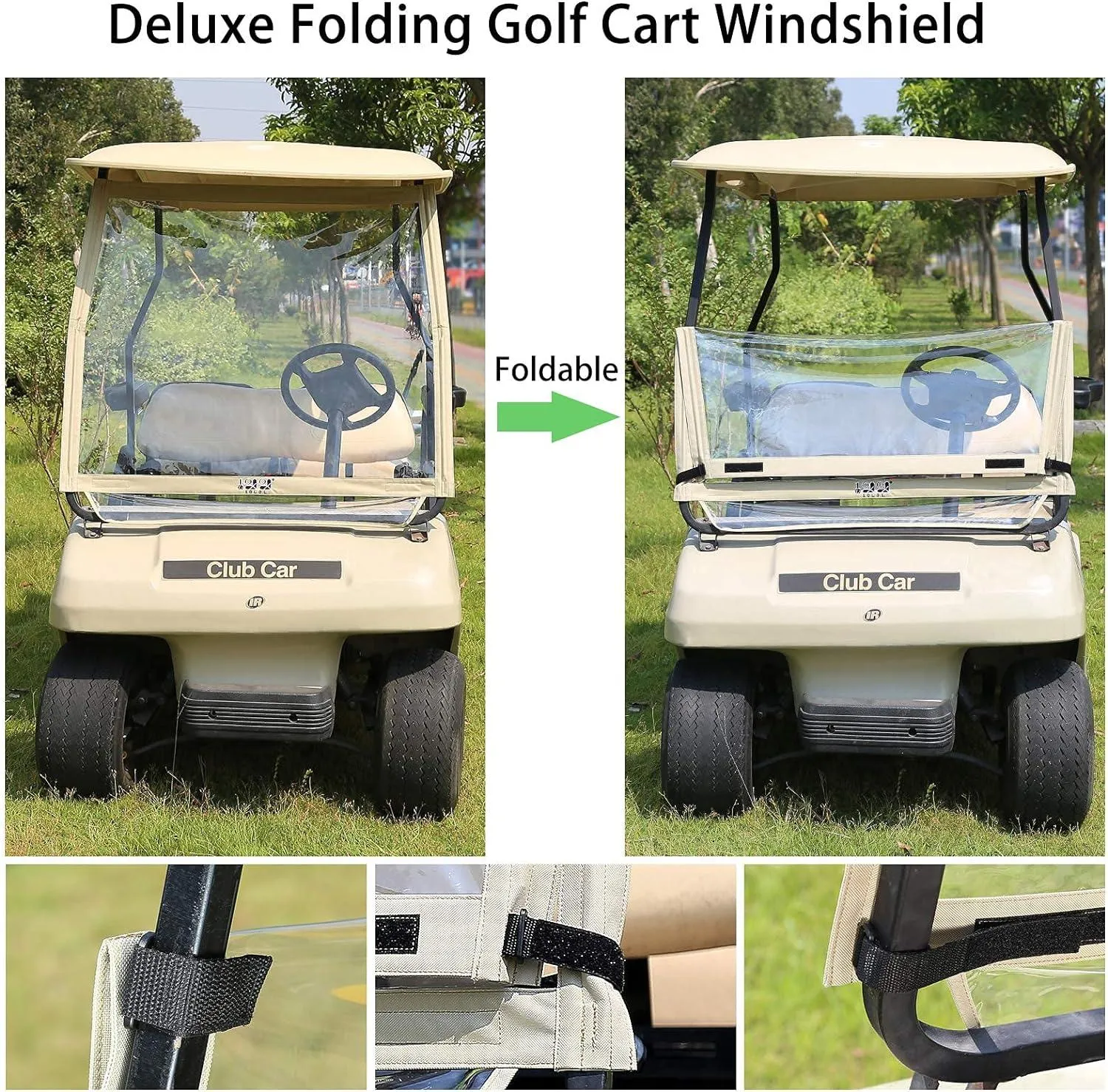 Golf Cart Lightweight Foldable Windshield Fits Club Car DS  - 10L0L