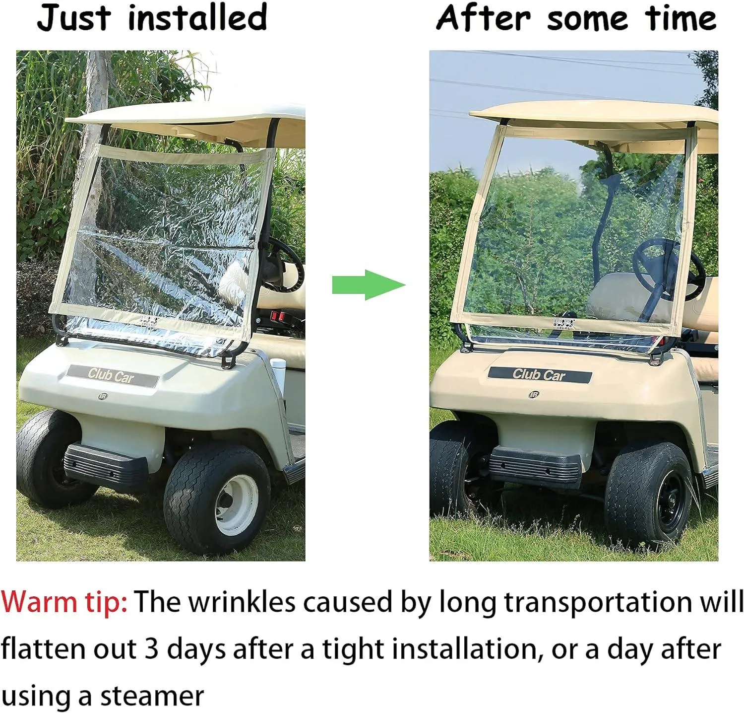 Golf Cart Lightweight Foldable Windshield Fits Club Car DS  - 10L0L