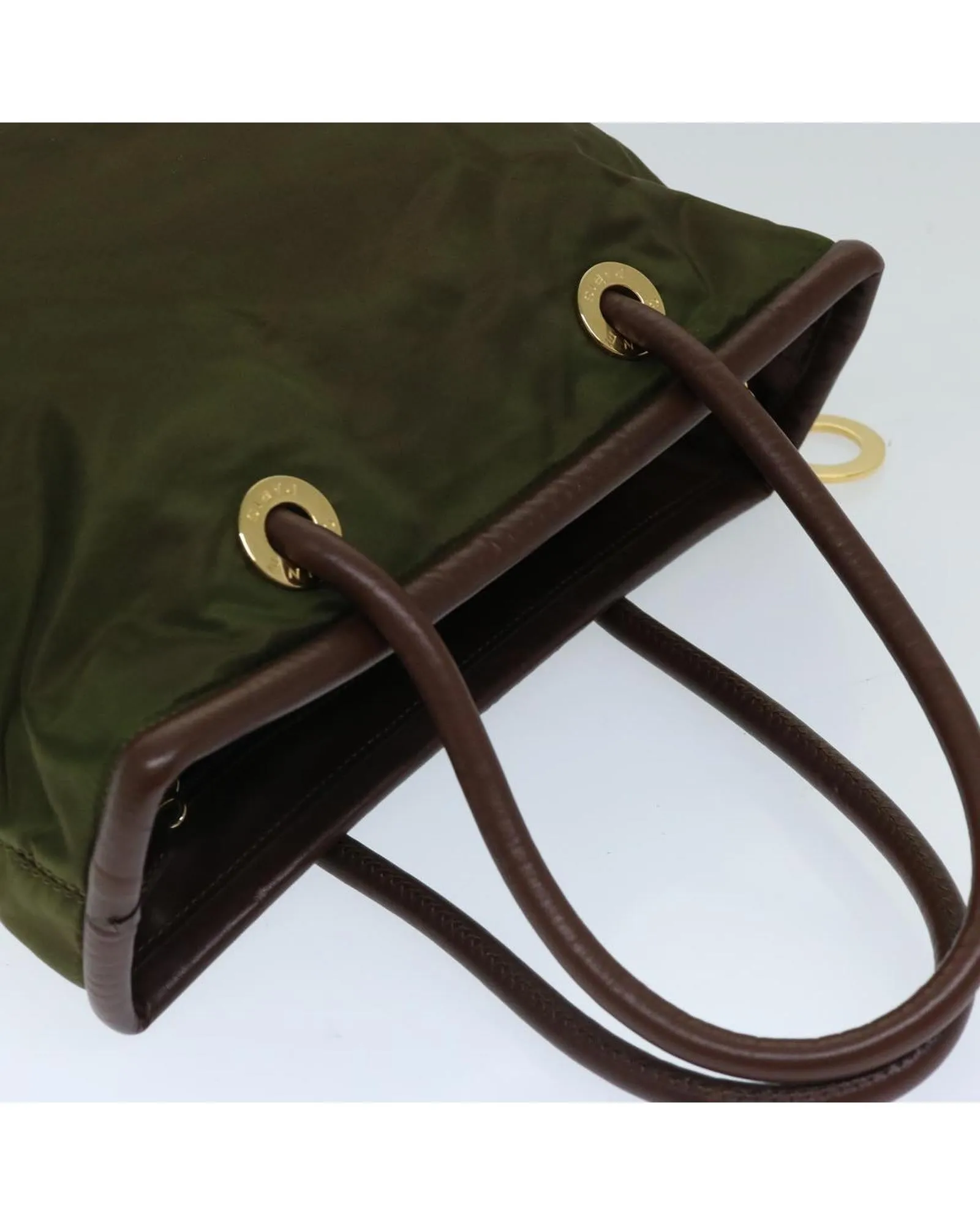 Khaki Nylon Hand Bag with Accessories - Rank C