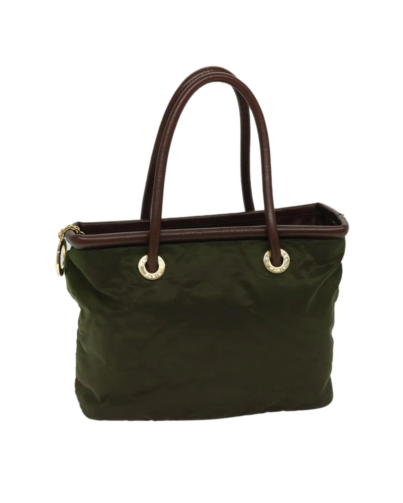 Khaki Nylon Hand Bag with Accessories - Rank C