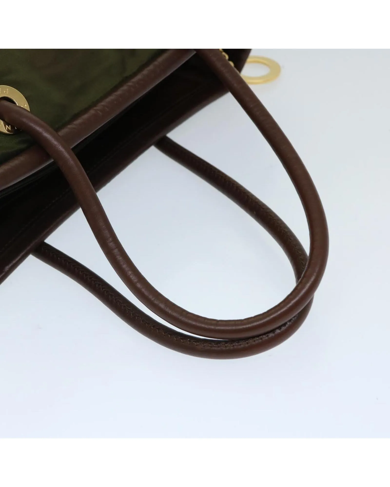 Khaki Nylon Hand Bag with Accessories - Rank C