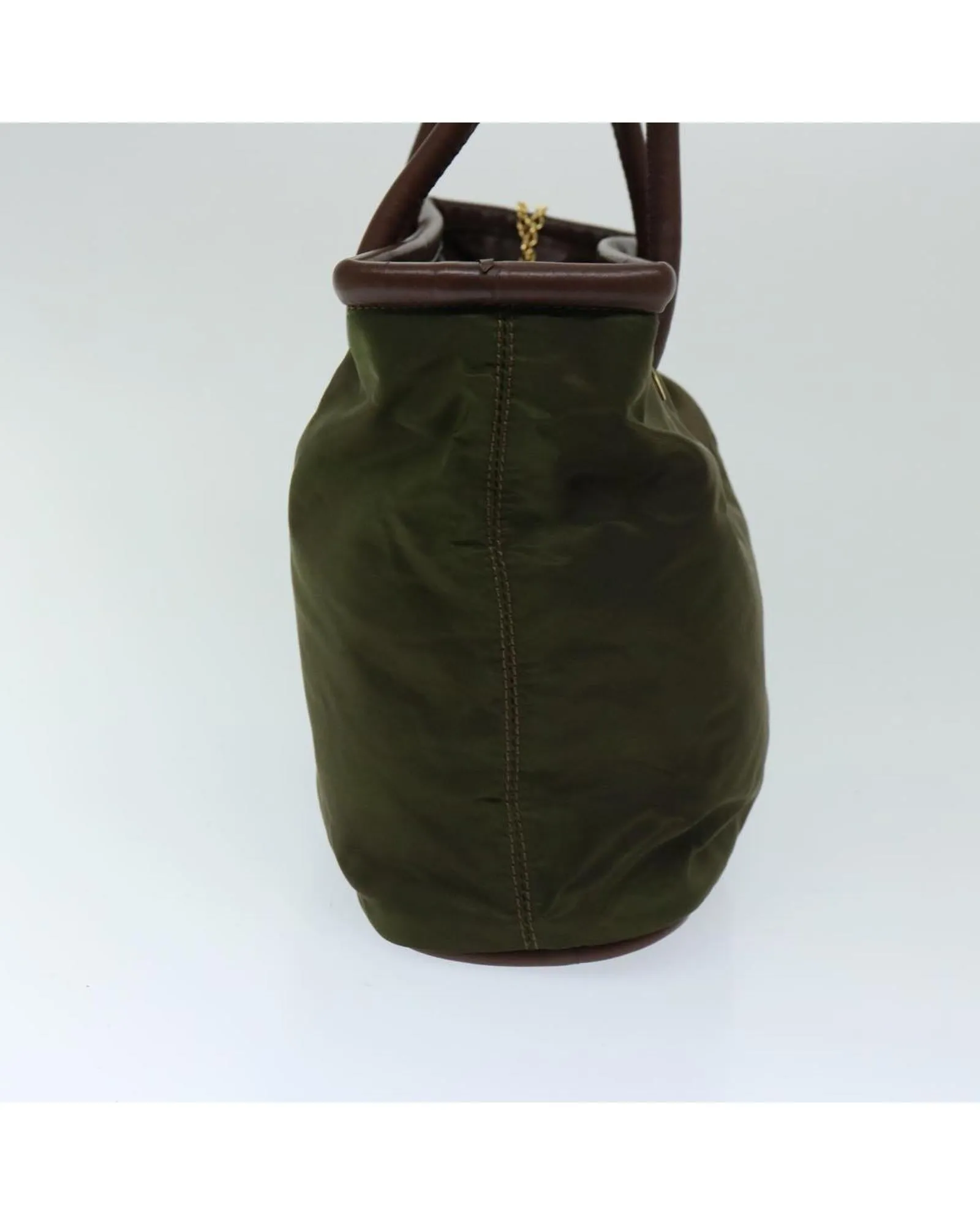 Khaki Nylon Hand Bag with Accessories - Rank C