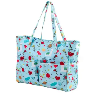 Knitting & Crochet Bag - Blue Large