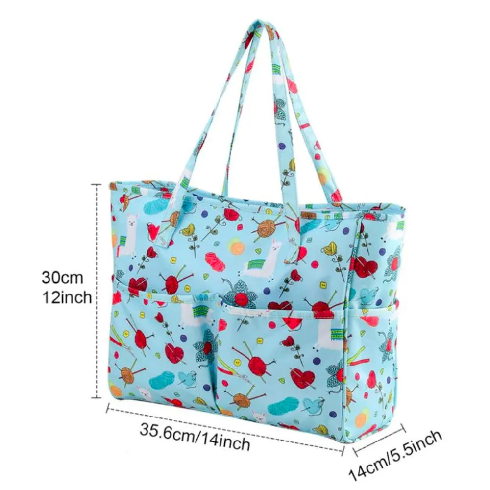 Knitting & Crochet Bag - Blue Large