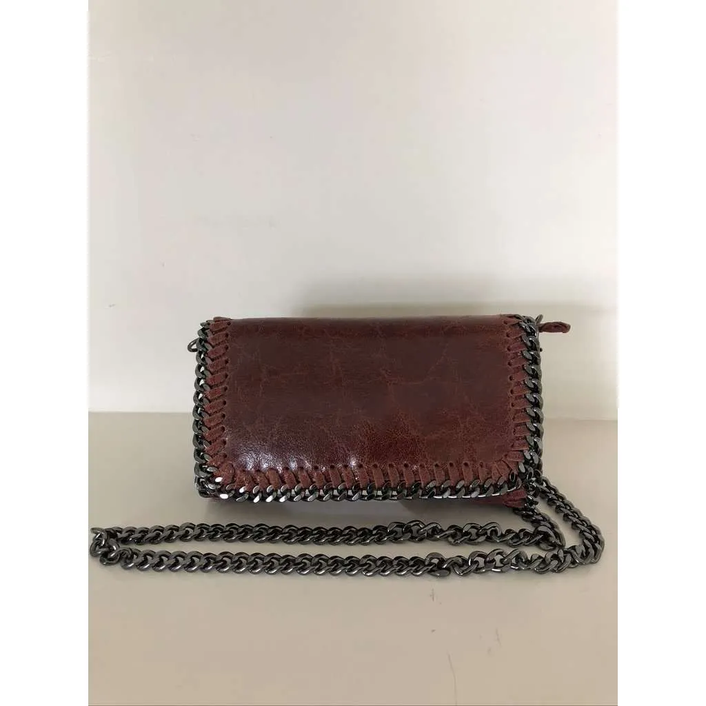 Leather Chain Cross Body Bag