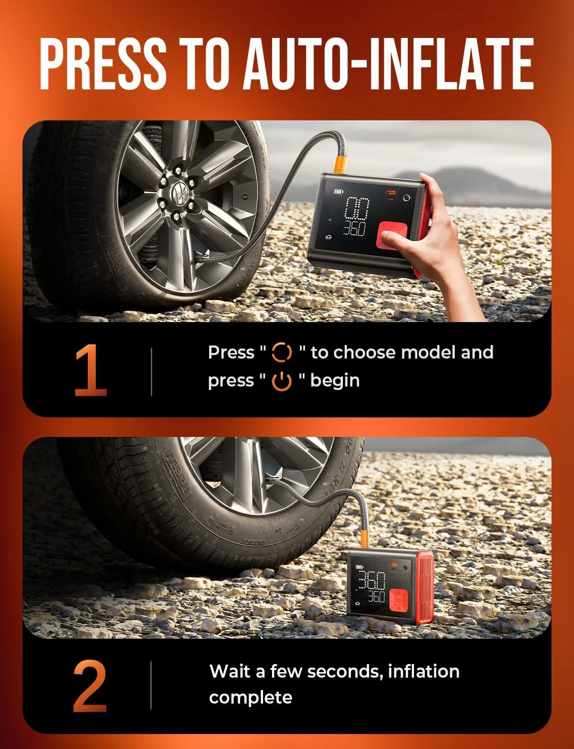 Lisen Portable Tire Inflator for Car 12V DC