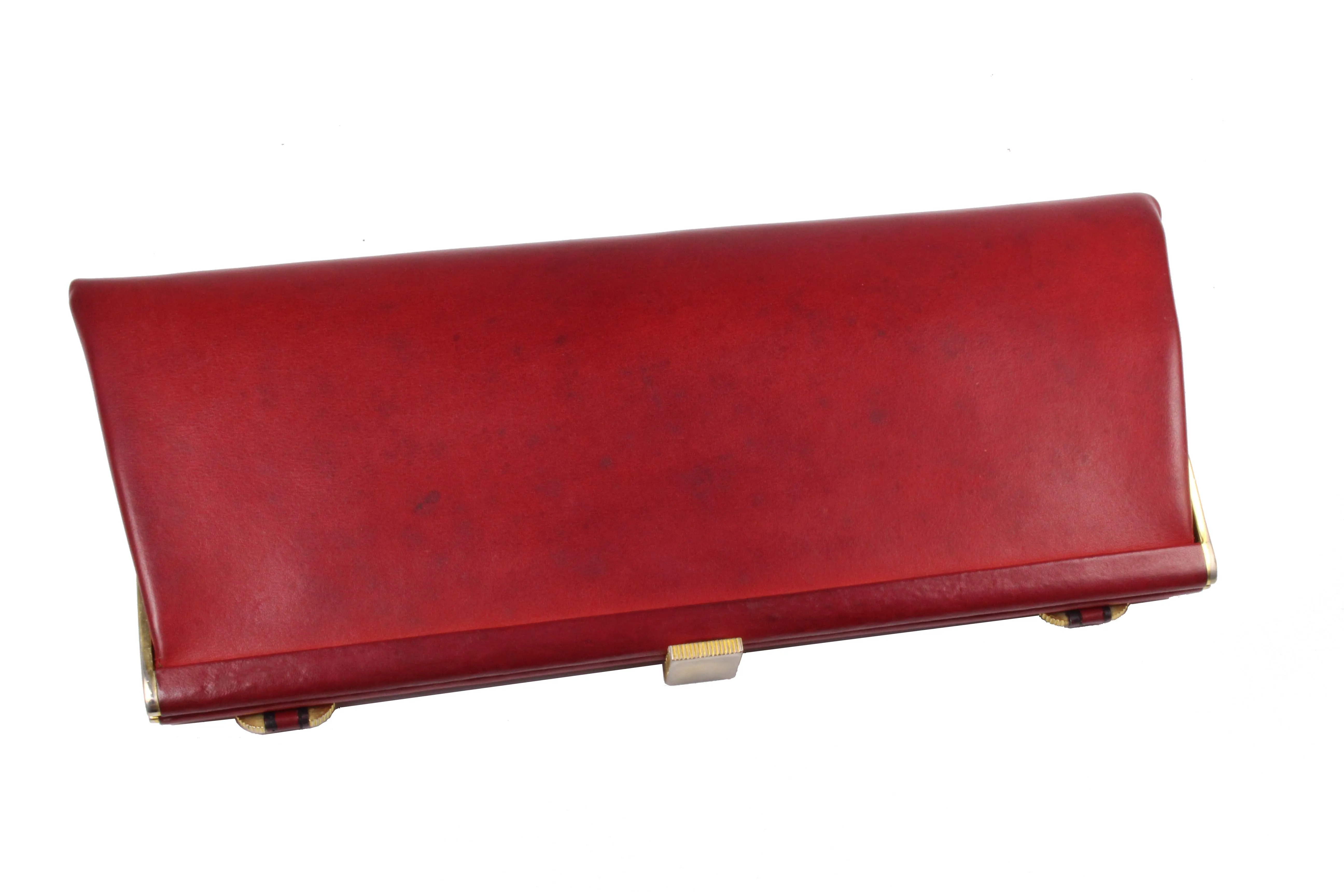 LOEWE red leather clutch