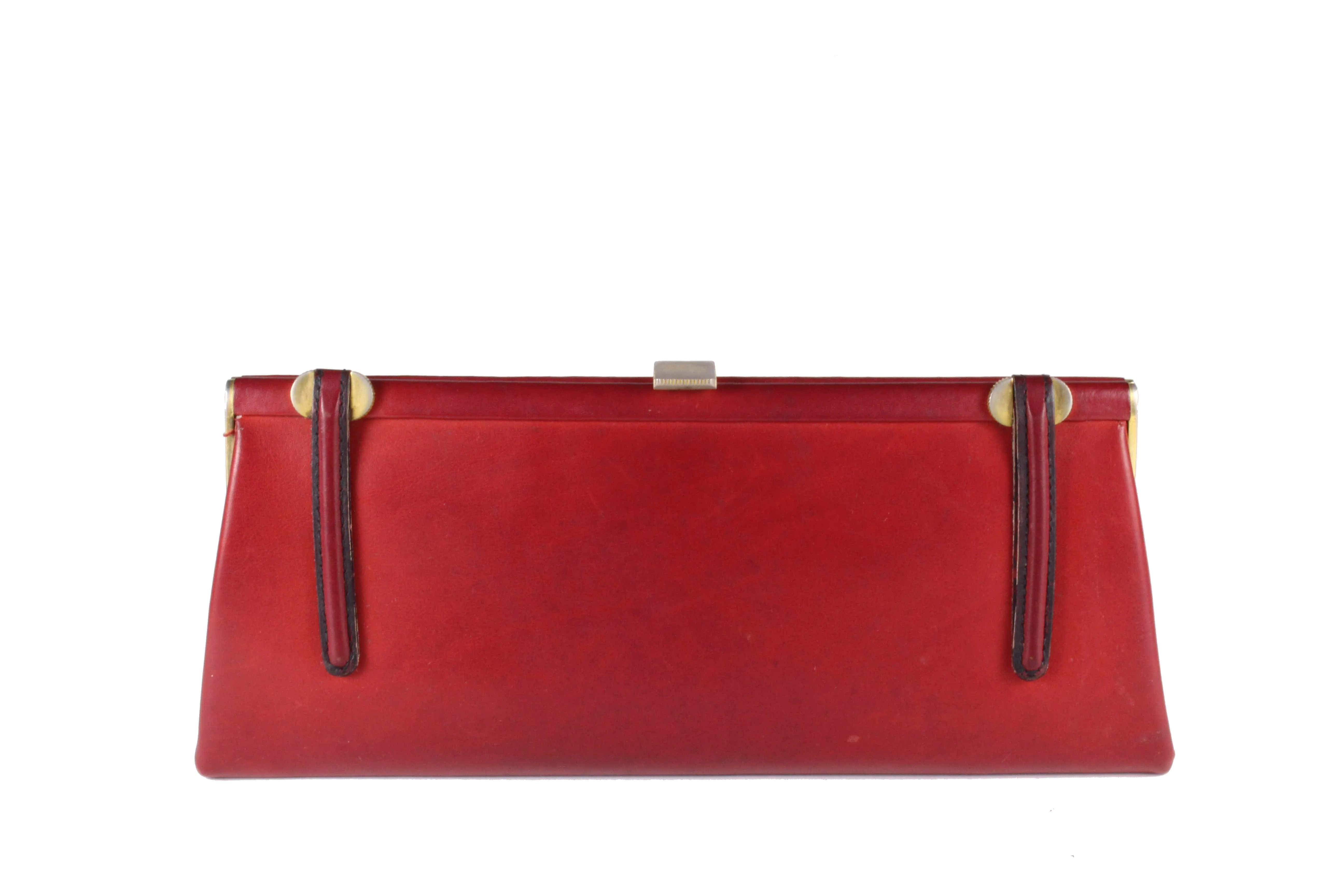 LOEWE red leather clutch