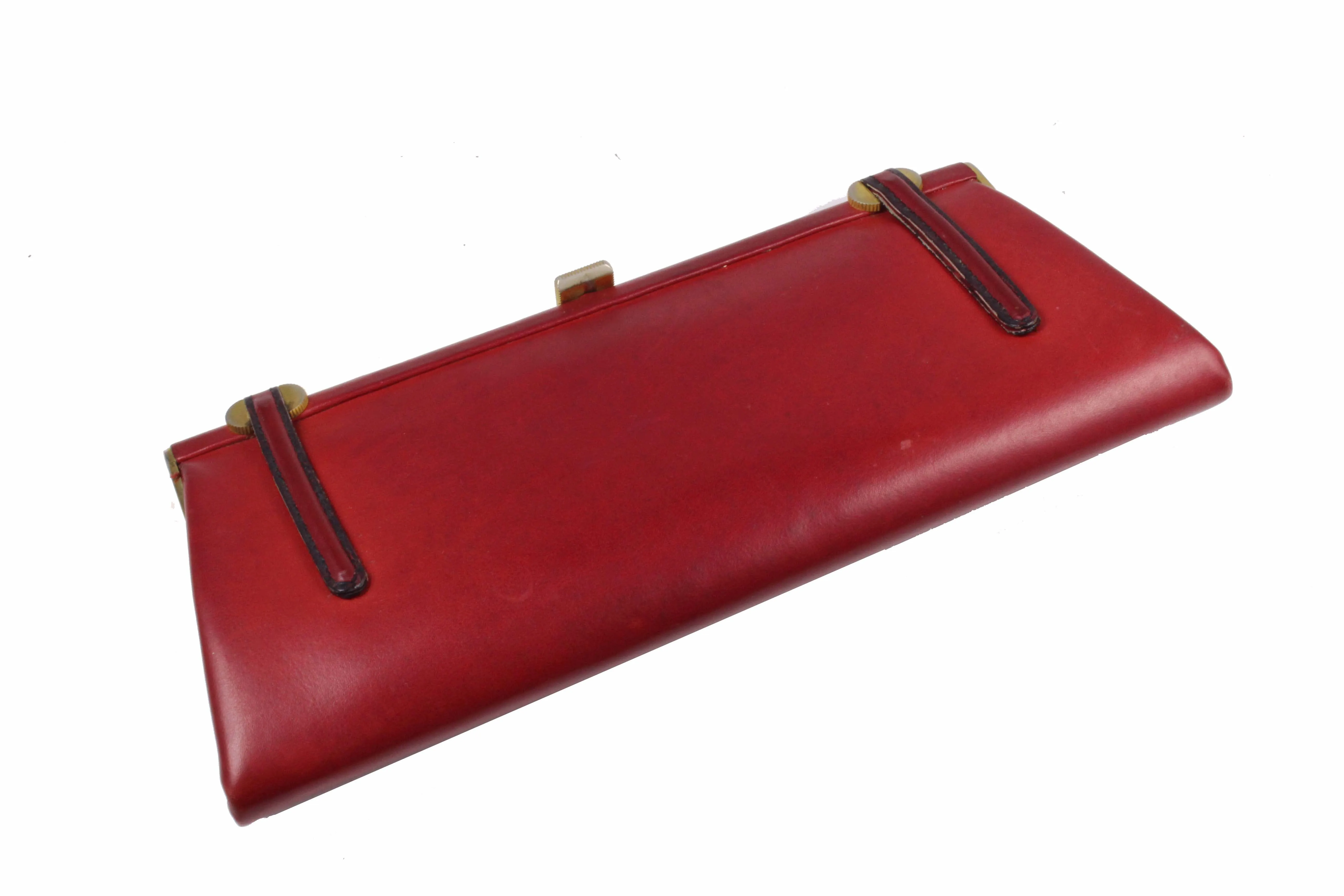 LOEWE red leather clutch