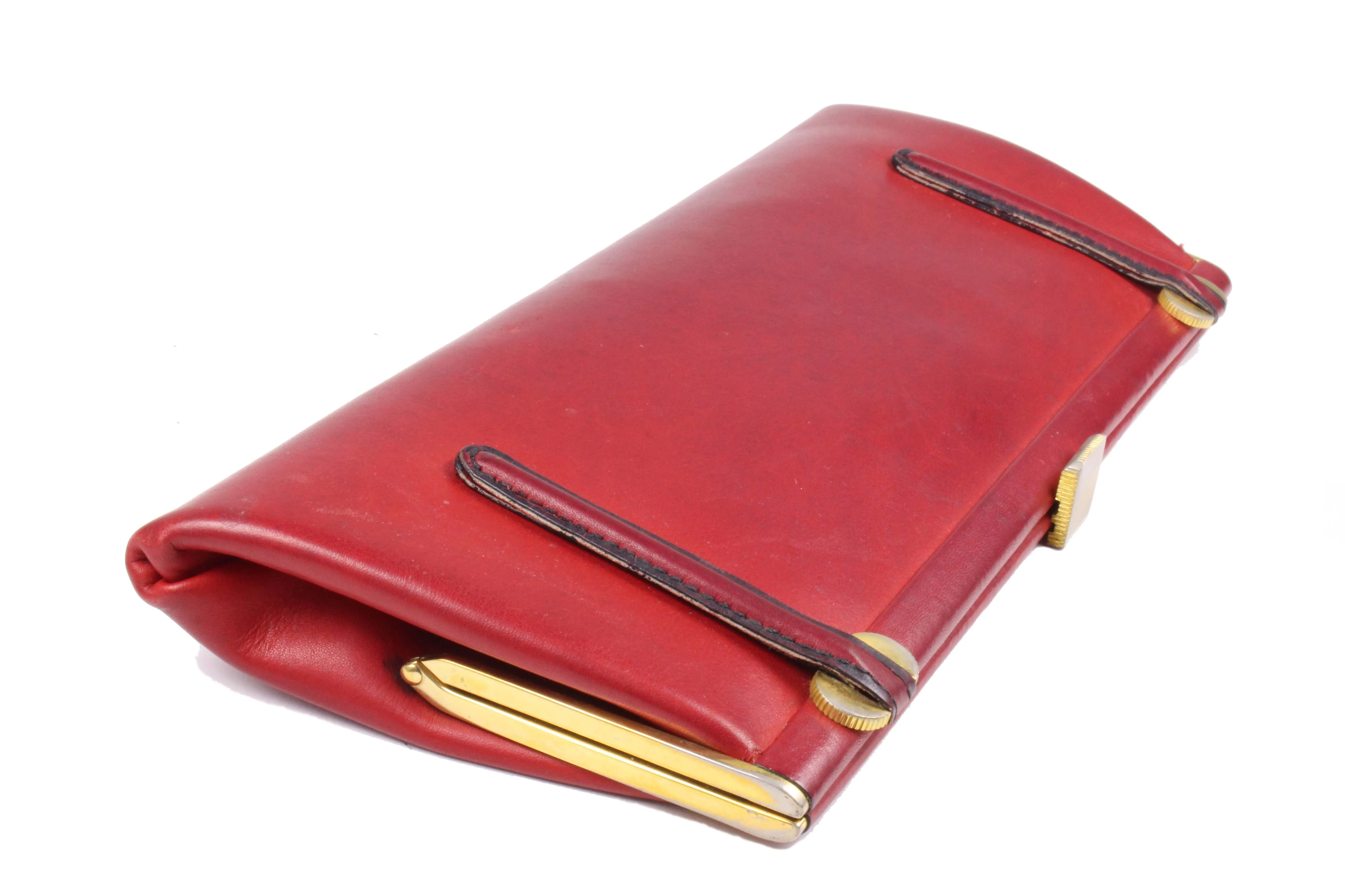 LOEWE red leather clutch