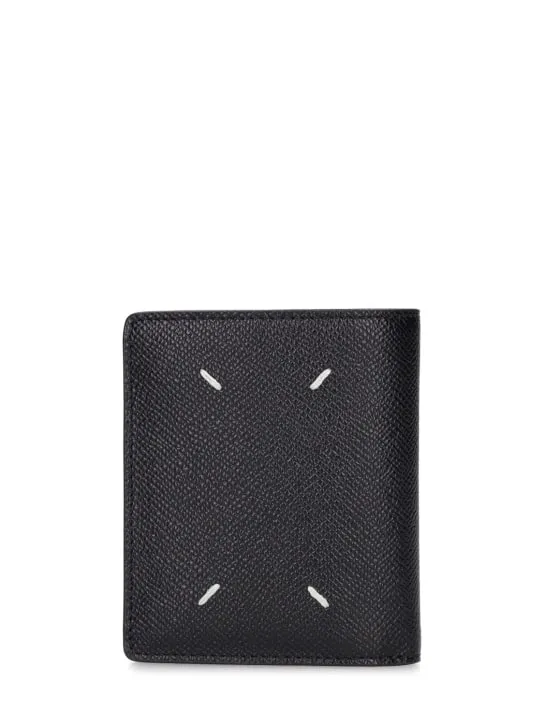 Maison Margiela   Grained leather clip wallet 