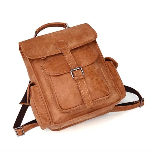 Men's Casual Backpack Leather Outdoor Bag Retro Travel Bag B11067