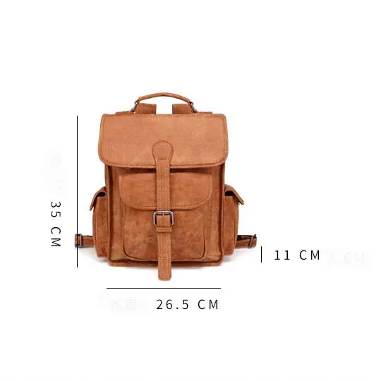 Men's Casual Backpack Leather Outdoor Bag Retro Travel Bag B11067