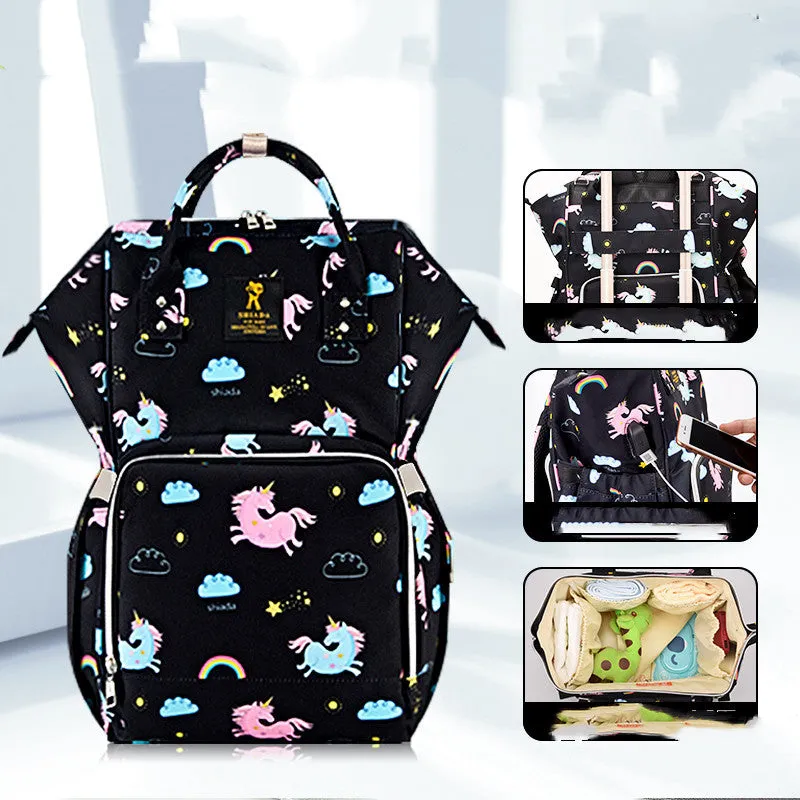 Mommy New Fashion Trendy Moms Shoulders Mother And Baby Backpack