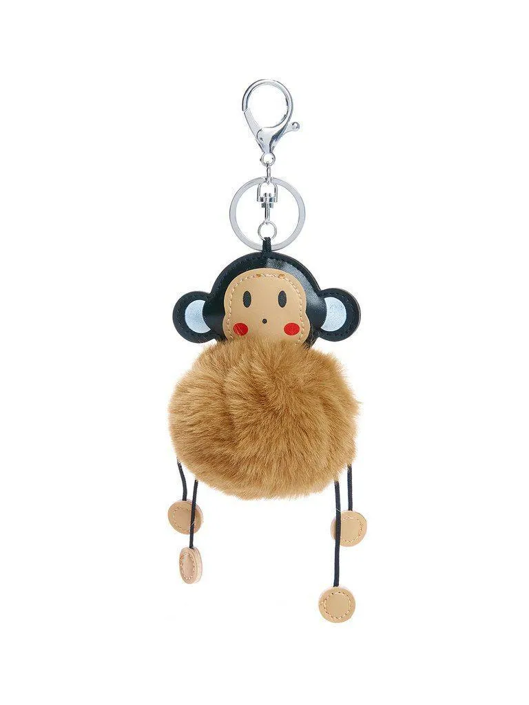 Monkey Keychain With Pom Pom