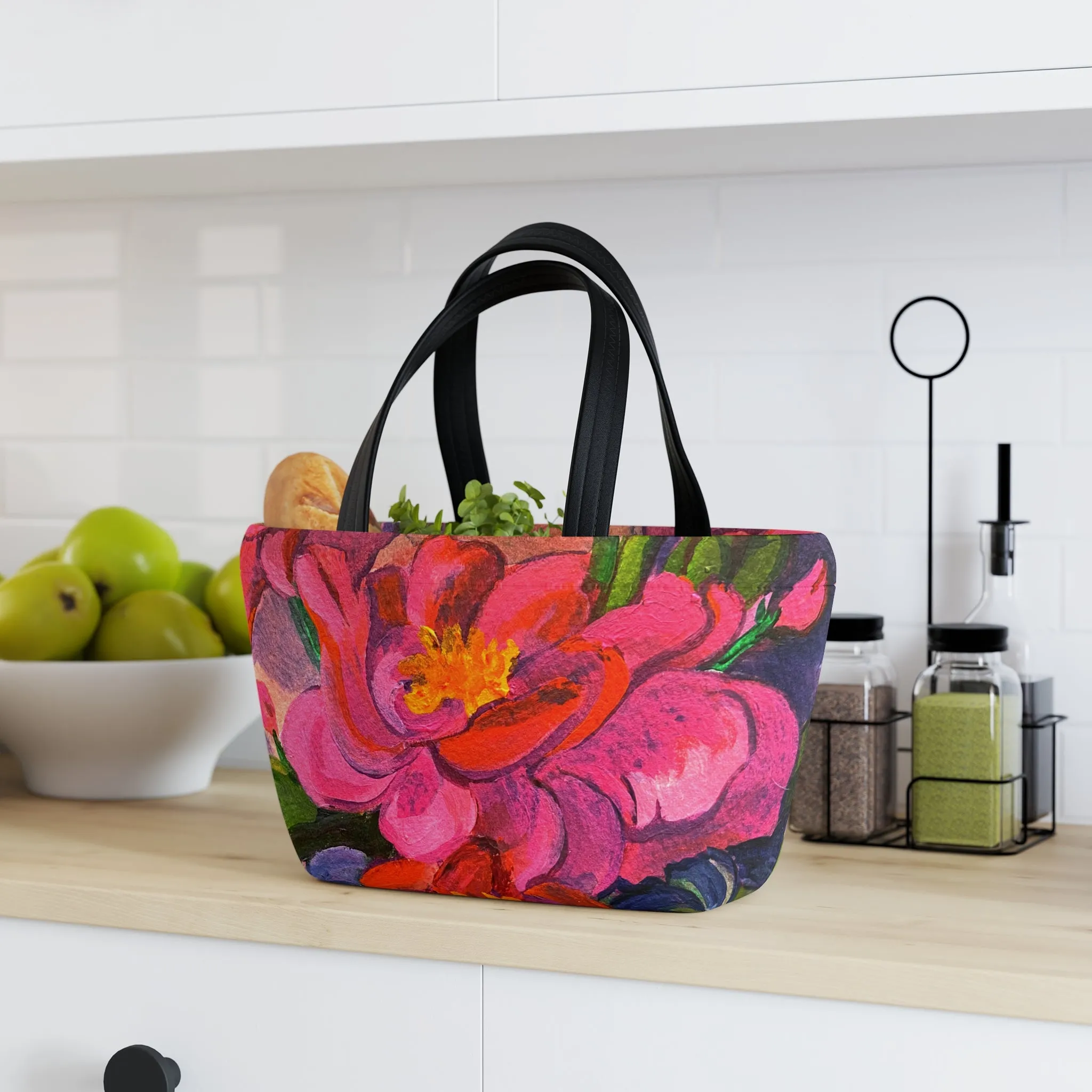 Neoprene Lunch Bag - Pink Magnolias