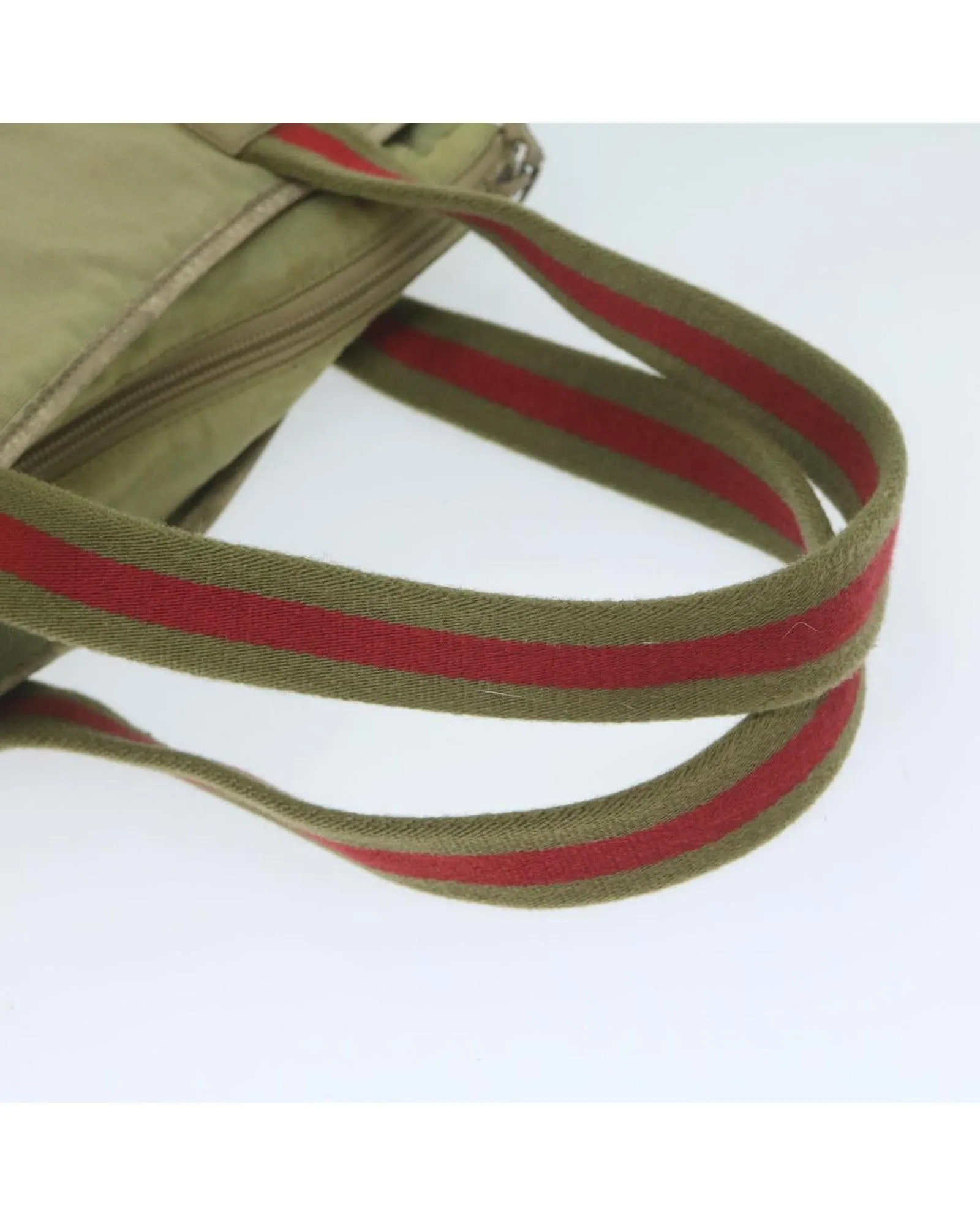 Nylon Hand Bag with Red Accents