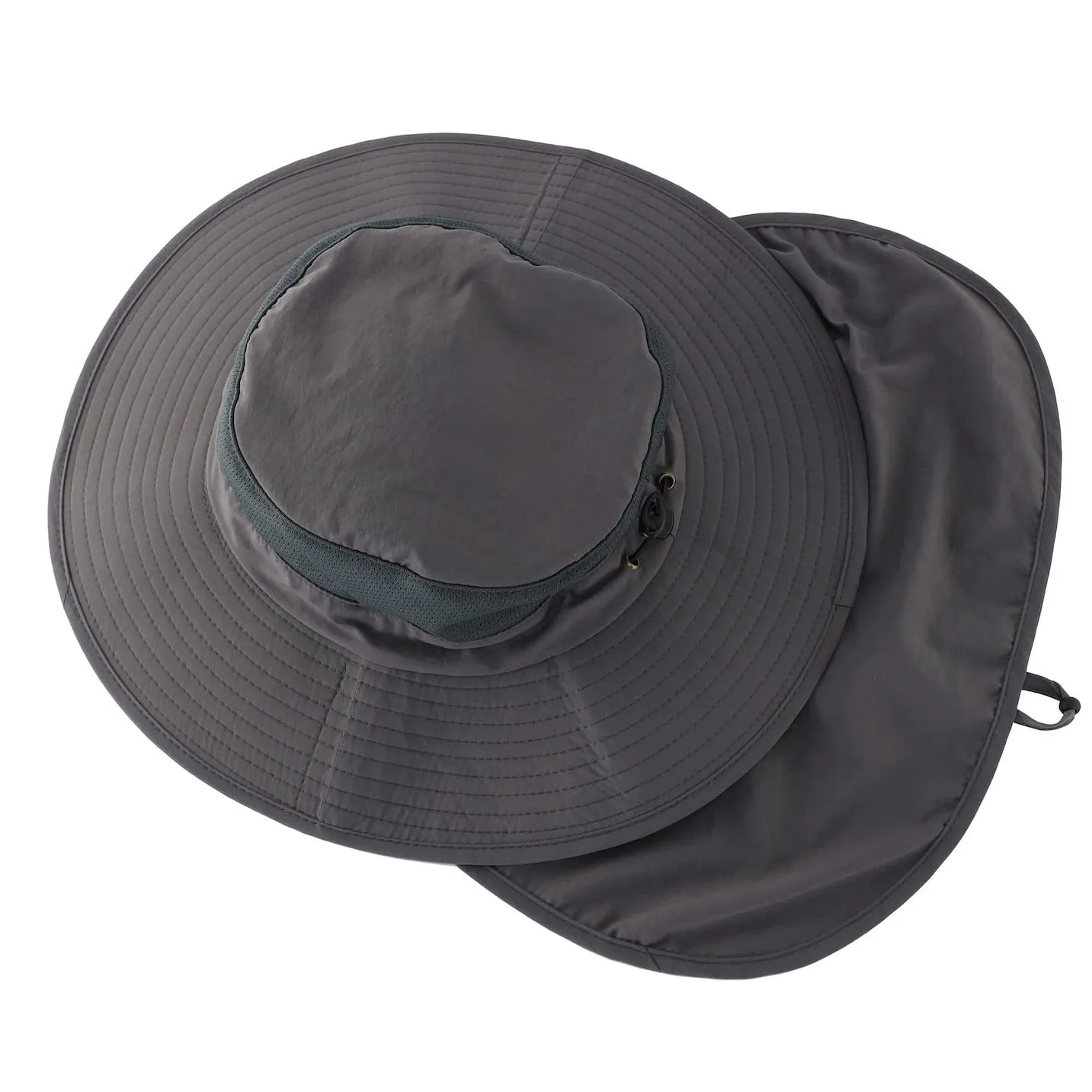 Outdoor UPF50  Mesh Sun Hat Wide Brim Fishing Hat with Neck Flap