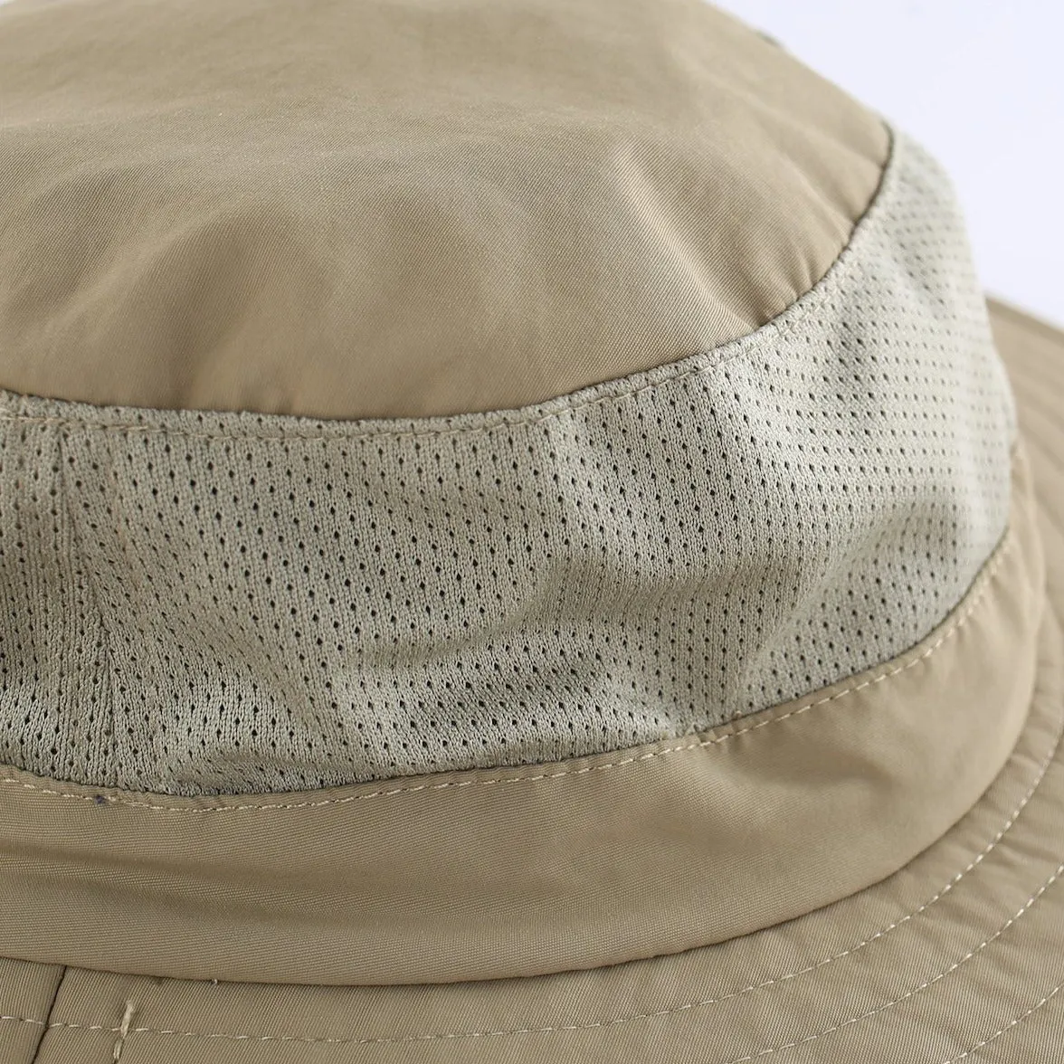 Outdoor UPF50  Mesh Sun Hat Wide Brim Fishing Hat with Neck Flap