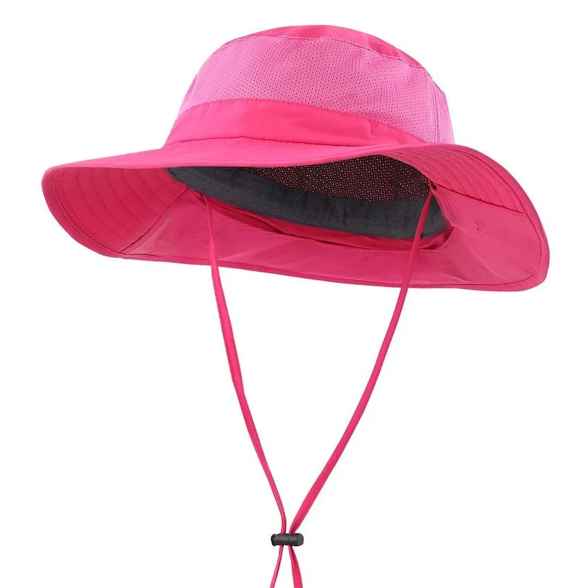 Outdoor UPF50  Mesh Sun Hat Wide Brim Fishing Hat with Neck Flap