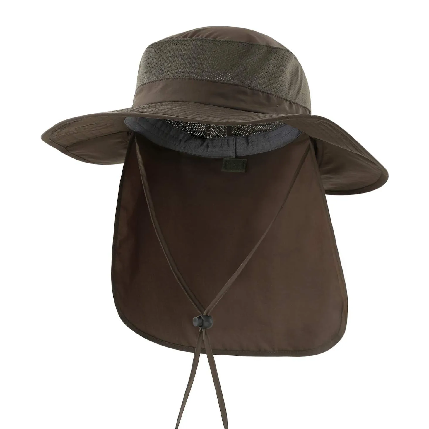 Outdoor UPF50  Mesh Sun Hat Wide Brim Fishing Hat with Neck Flap