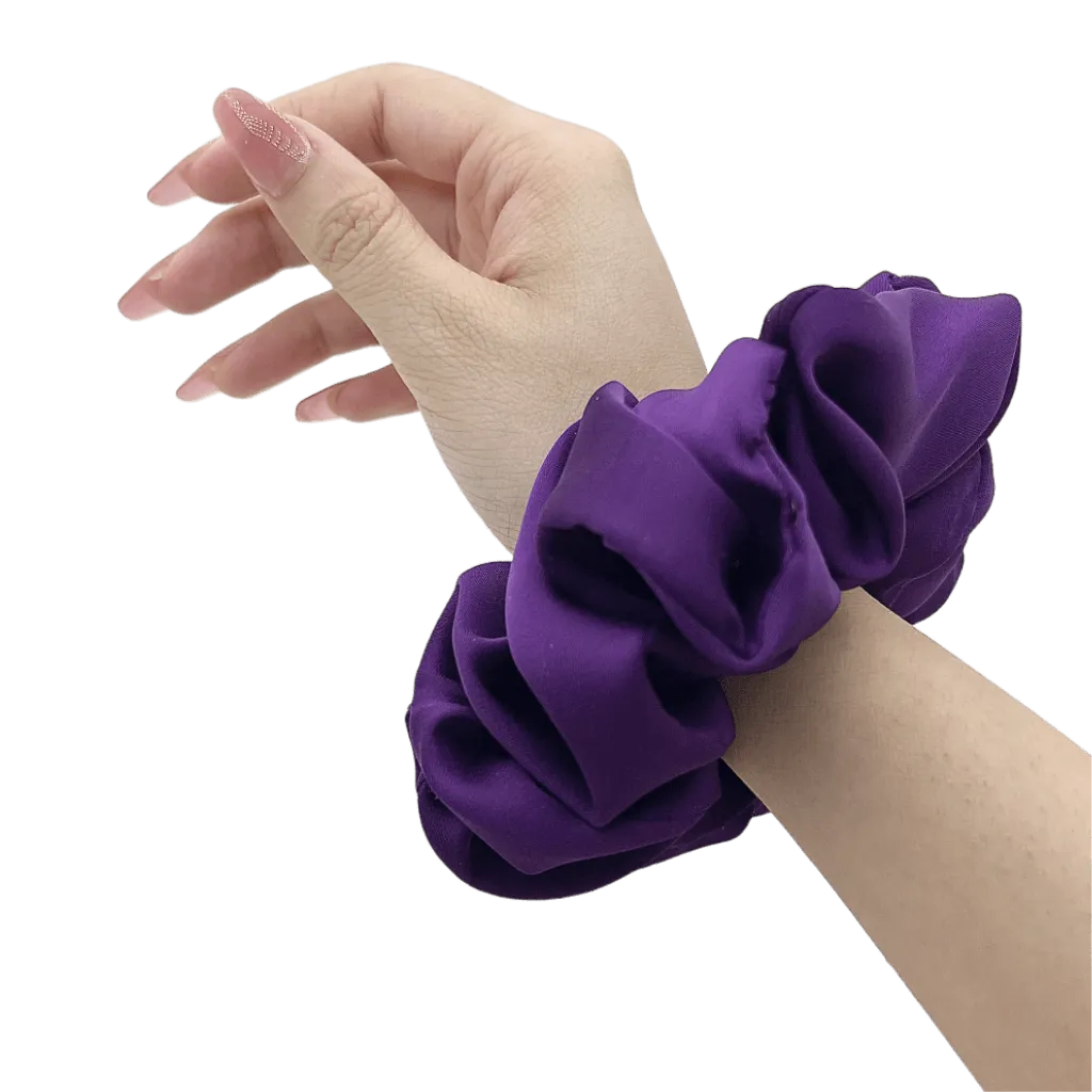 Plum Purple Matte Silk Scrunchie