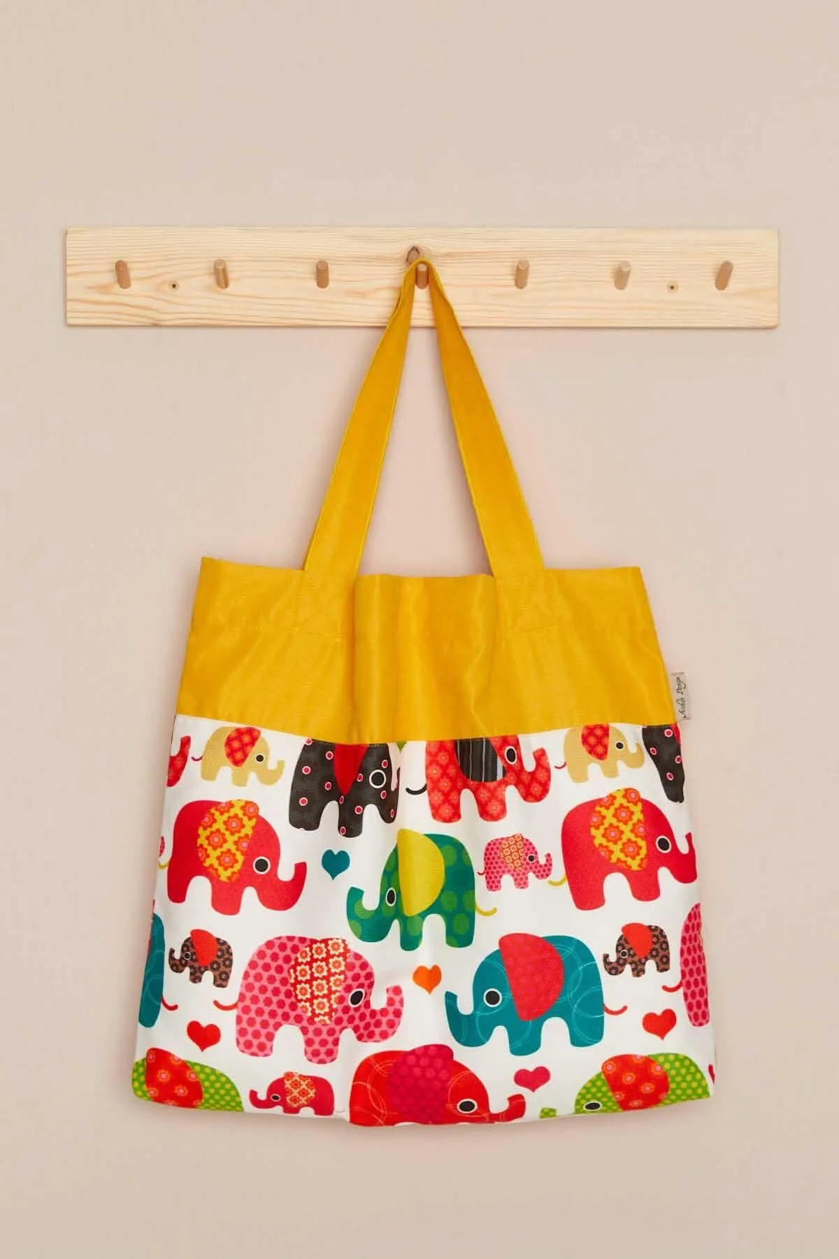 Polyester Hand Shoulder Bag for Women Tote Bag Casual Daily Bag Elephant Patterned Fabric Large Capacity,C-2B