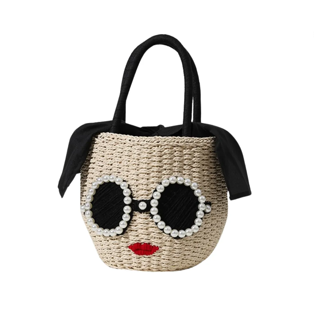 Pre Order: Cute Cartoon Woven Bucket Handbag