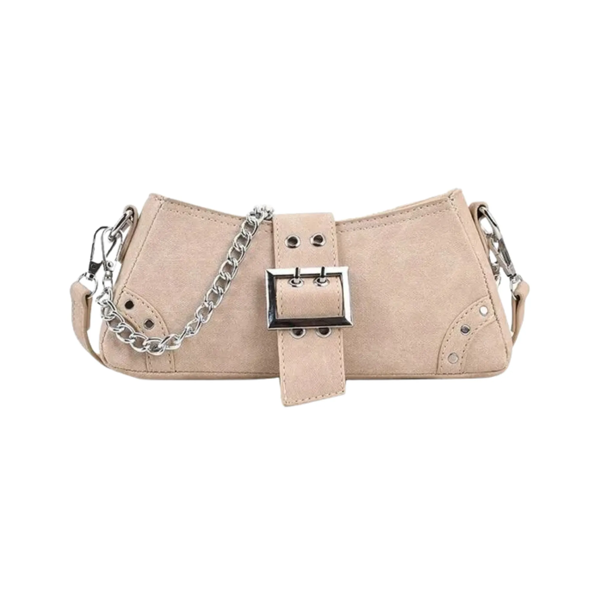 Pre Order:  Denim Faux Leather Small Shoulder Chain Bag