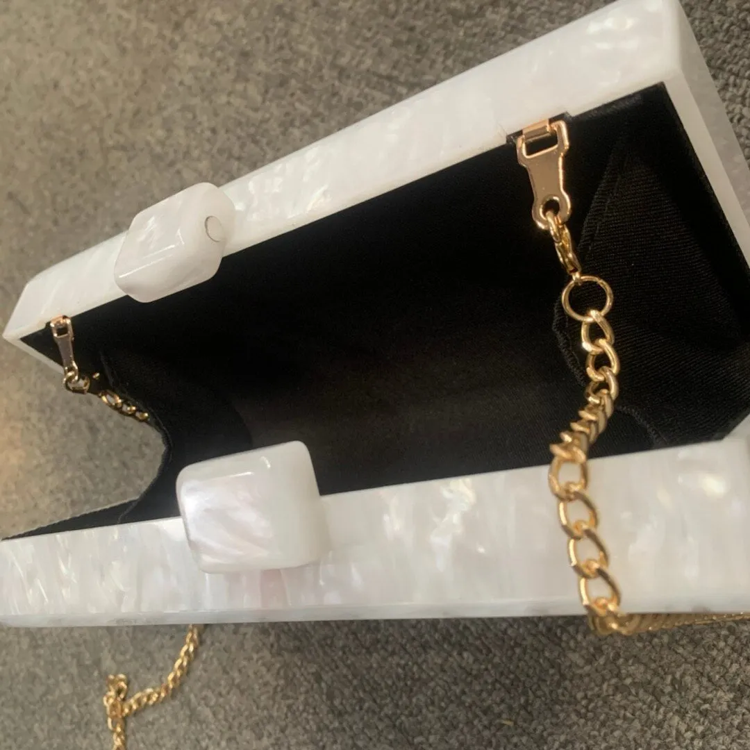 Pre Order:  Mrs Letter Bridal Marble Shoulder Chain Handbag