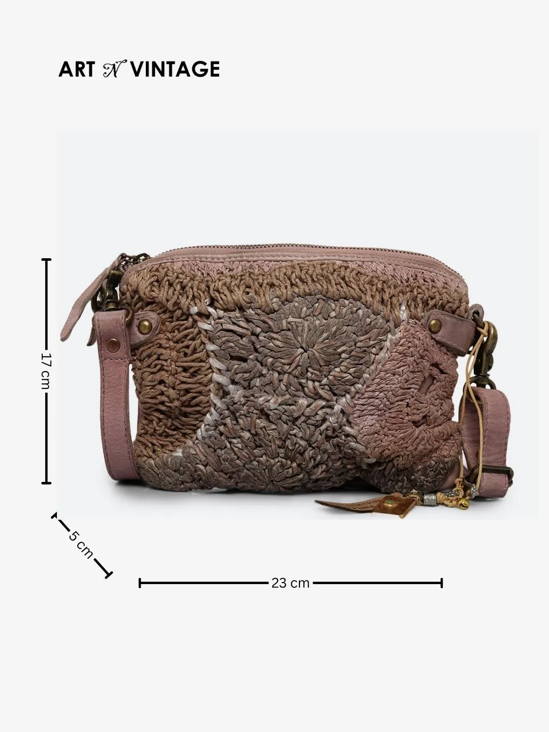 Quail Leather Hand Work Sling Bag