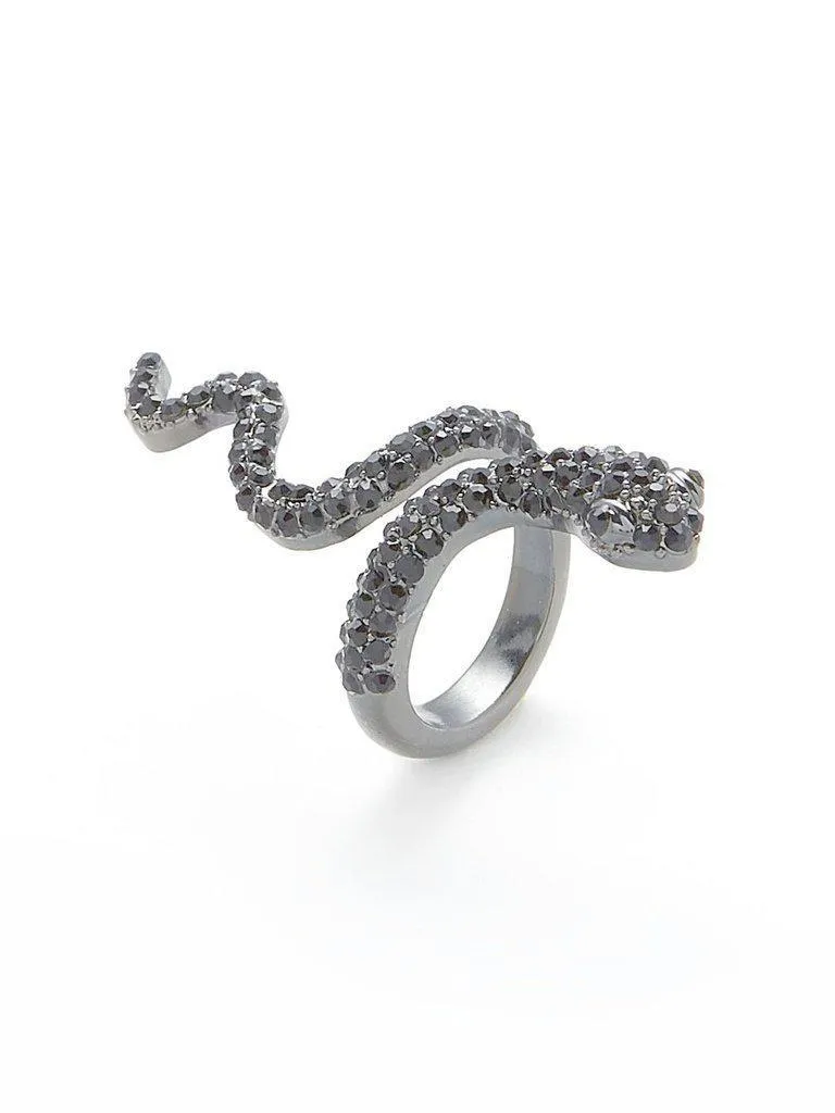 Rhinestone Snake Design Cute Ring