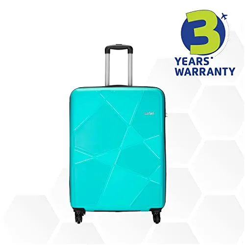 Safari Pentagon 55 Cms Small Cabin Polypropylene Hard Sided 4 Wheels 360 Degree Wheeling System Luggage/Suitcase/Trolley Bag, Cyan Blue