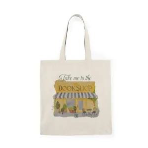 Scholar & Scribe Take Me to the Bookshop Watercolor Natural Tote Bag