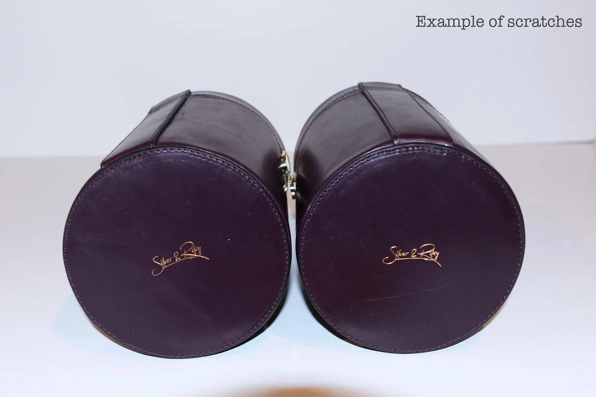 SSW - Cylinder Bucket Leather Bag in Eggplant Purple