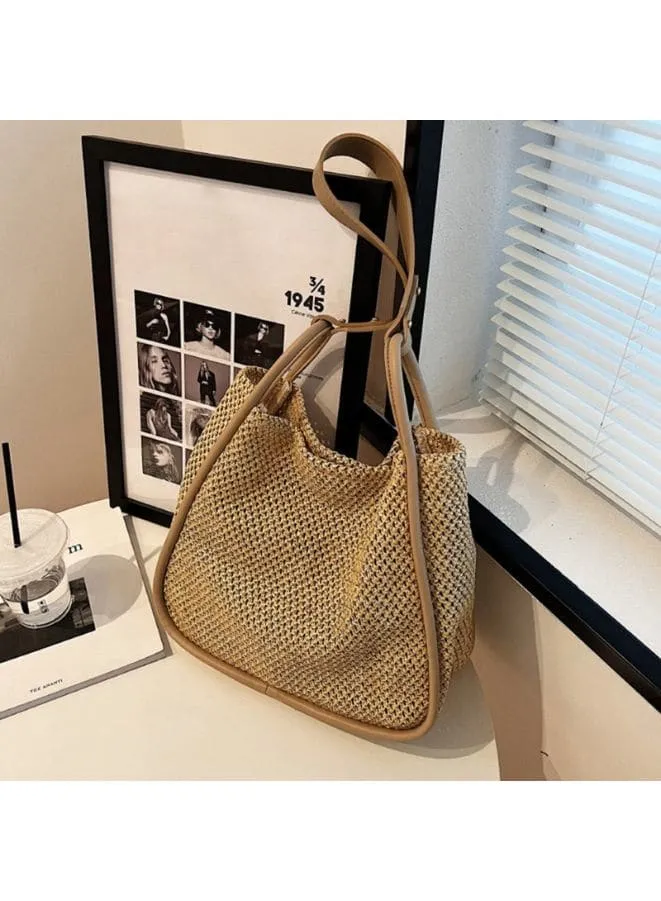 Straw Bag Medium Size Tote Bag with a Small bag inside