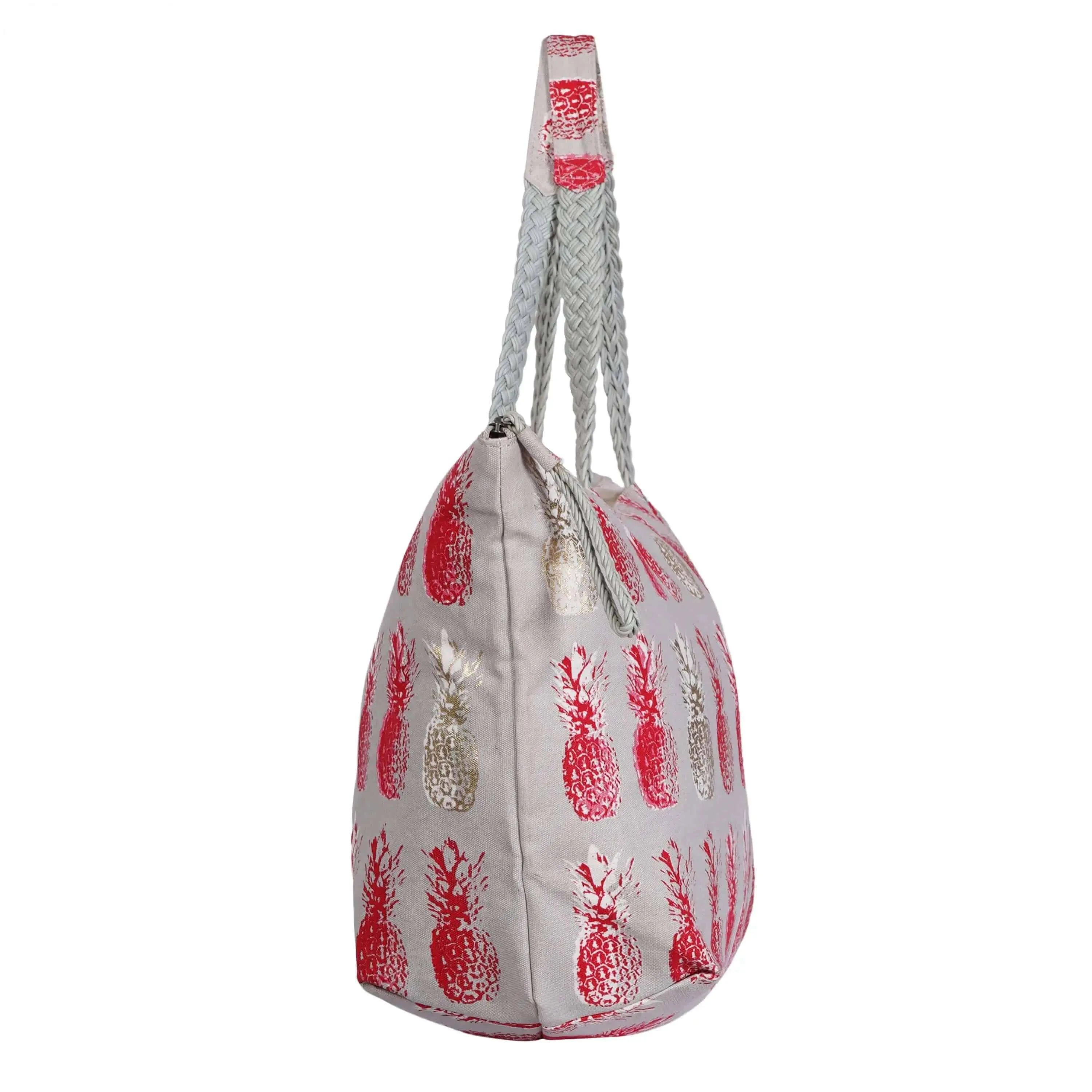 Stylish Big Pineapple Printed Canvas Bag: Fun and Functional Summer Tote (25 L x 8 W x 13.5 H Inch)