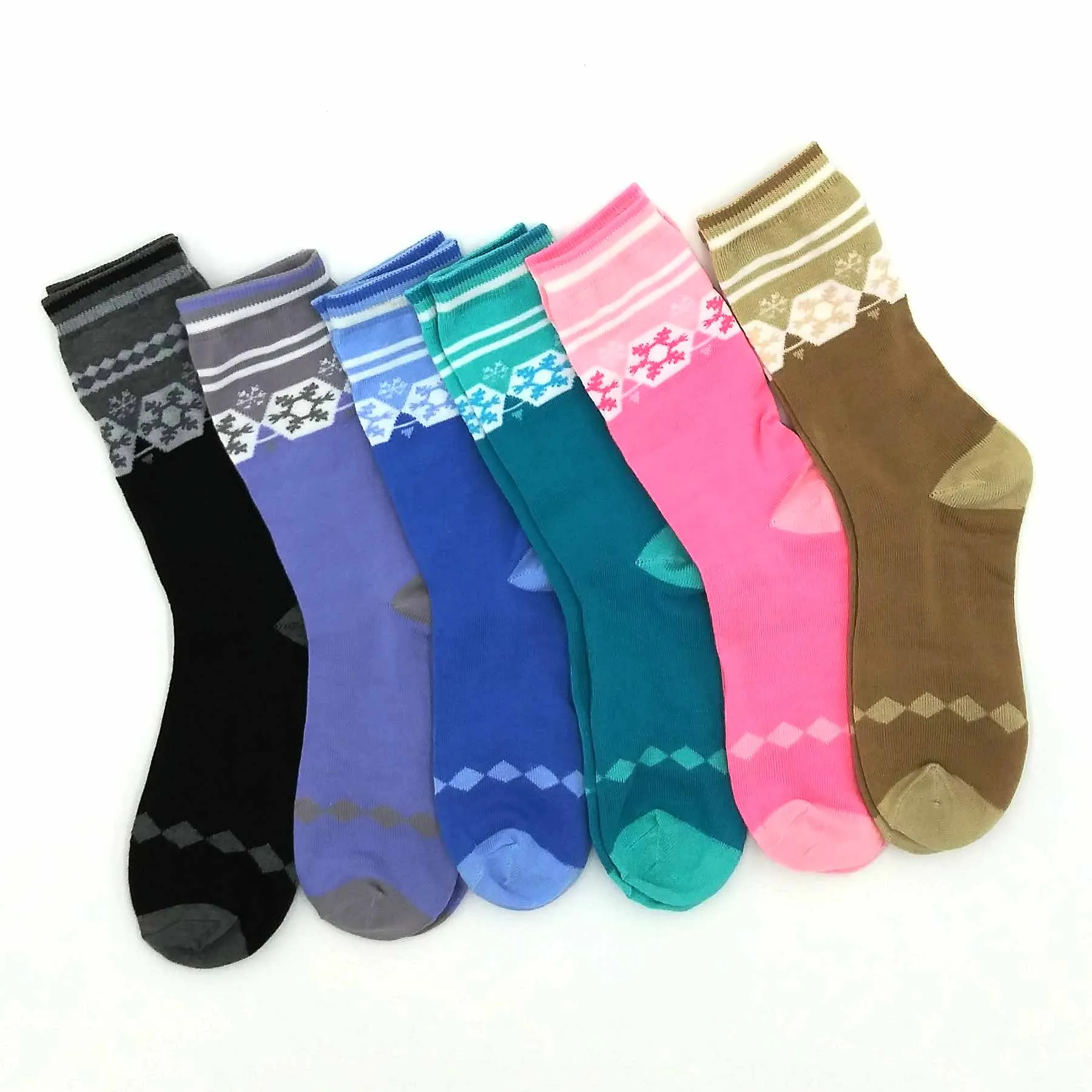 TeeHee Socks Women's Casual Polyester Crew Nordic 6-Pack (11193)