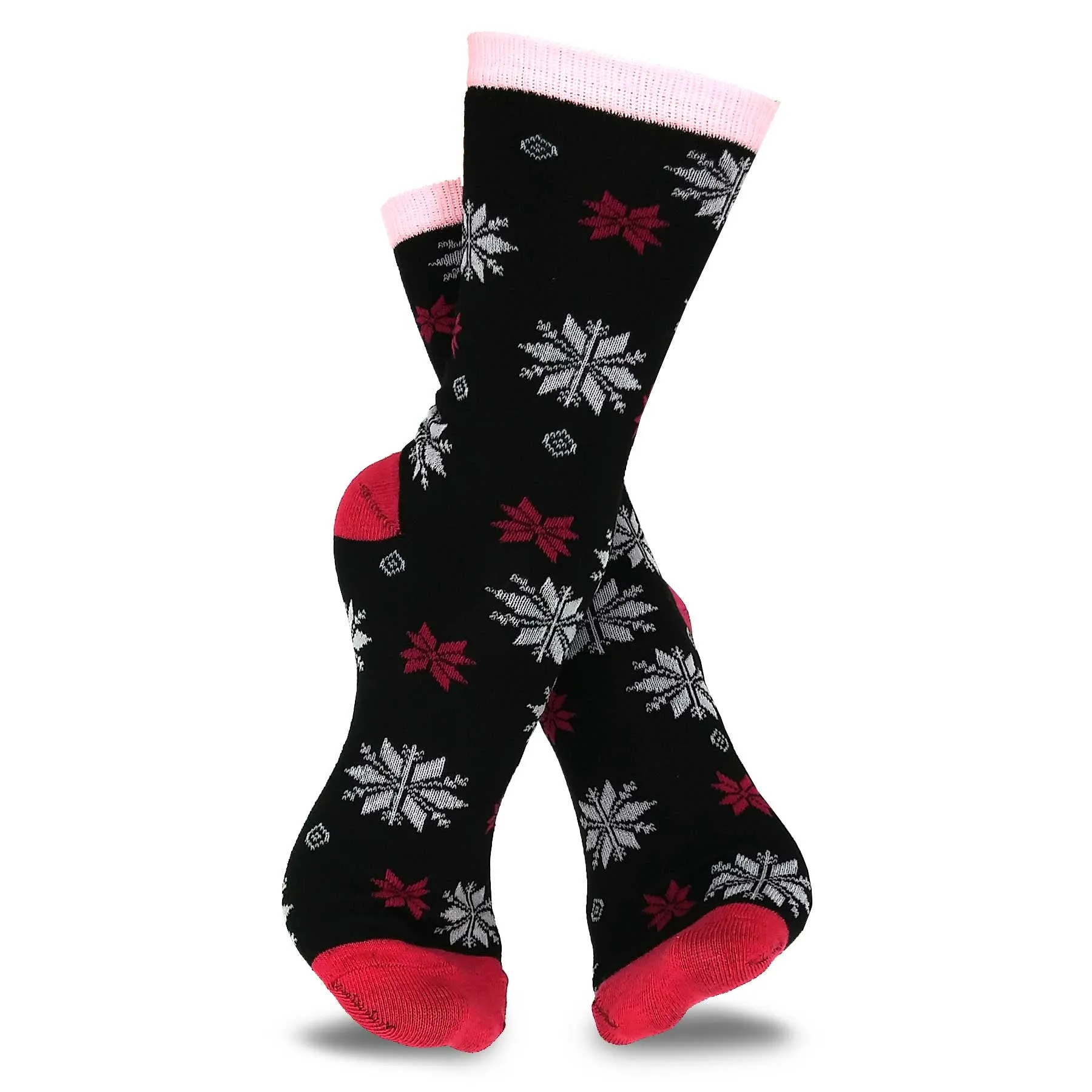 TeeHee Socks Women's Casual Polyester Crew Snowflake 12-Pack (1163536)