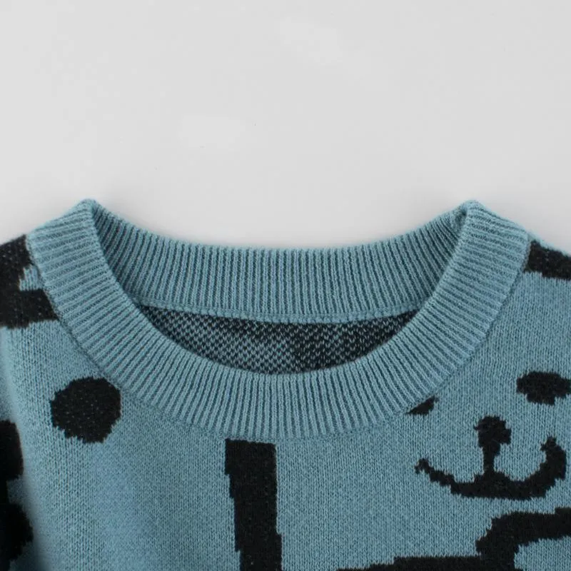 Toddler 2 Colors Bear Print Sweater