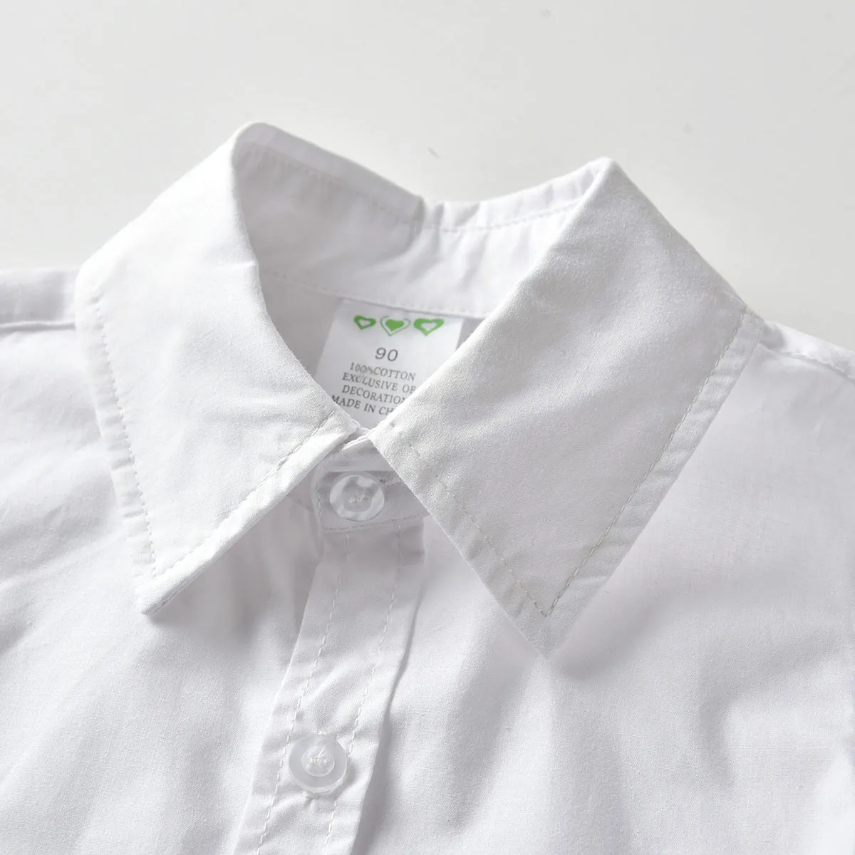 Toddler/Kid Boy White Dress Shirt with Rainbow/Green Bow Tie